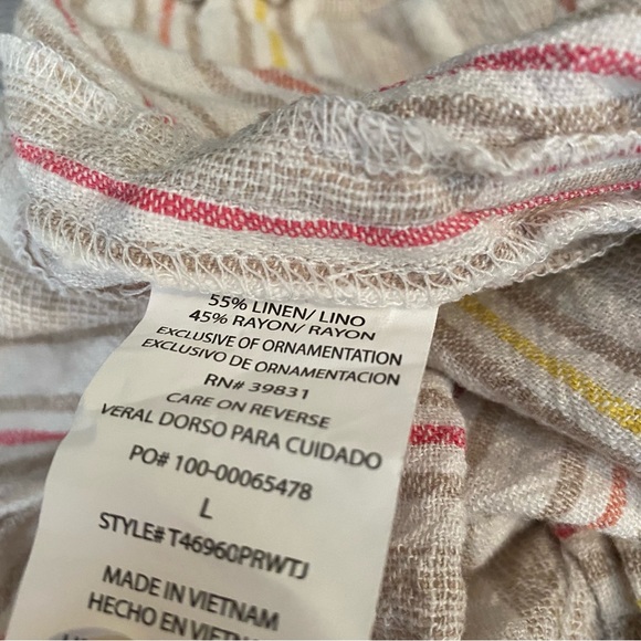 Jolt Linen Blend Striped Tie Waist Shorts NWT - Picture 7 of 7